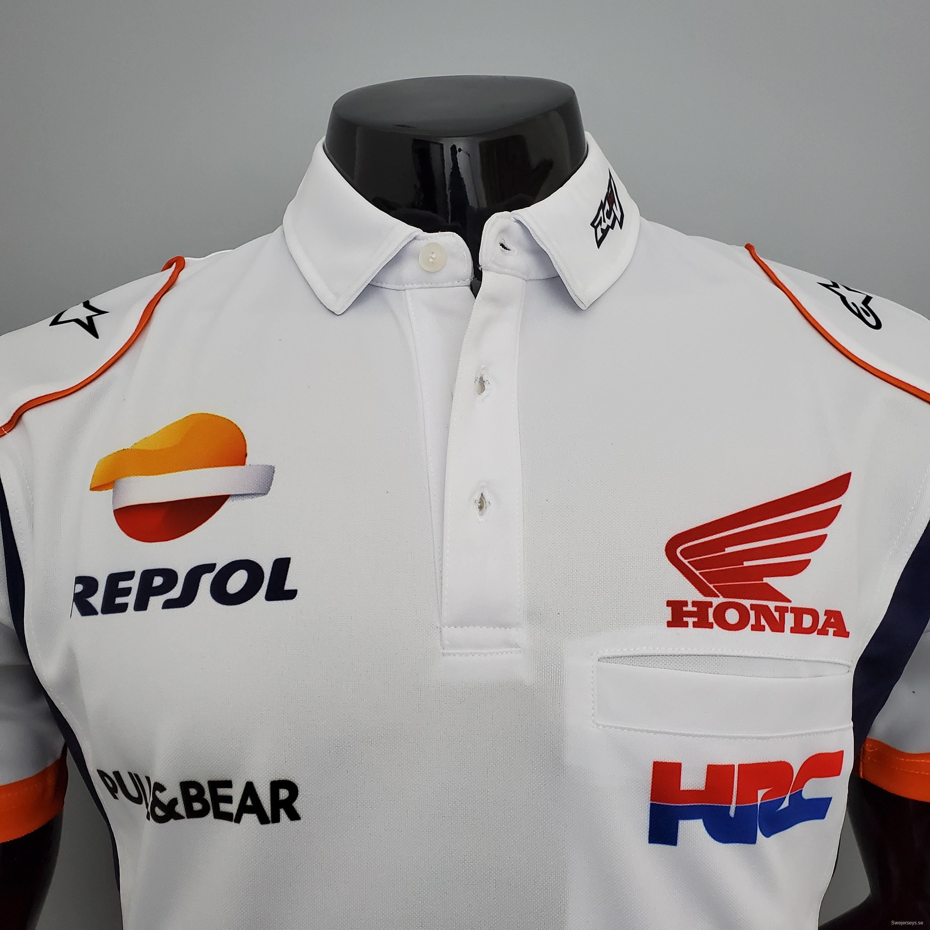 F1 Formula One Honda White S-5XL