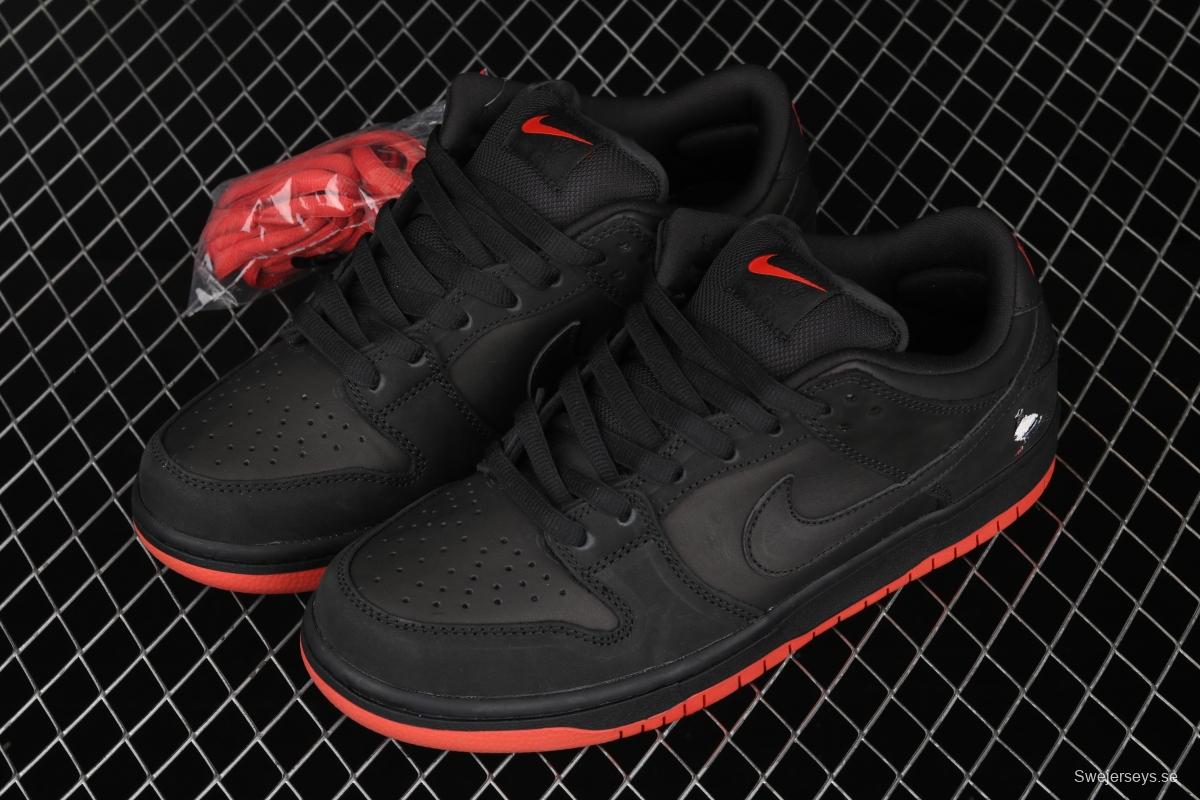 Black Pigeon x NIKE SB DUNK low Trd QS black pigeon retro low-side leisure sports skateboard shoes 883232-008