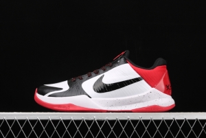 NIKE Zoom Kobe 5 Chaos Kobe 5 black, white and red professional basketball shoes 386429-100