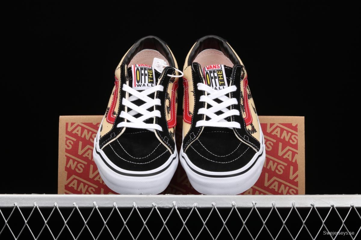 Vans side striped bat pattern low-top sports board shoes VN0A4UWI2U4