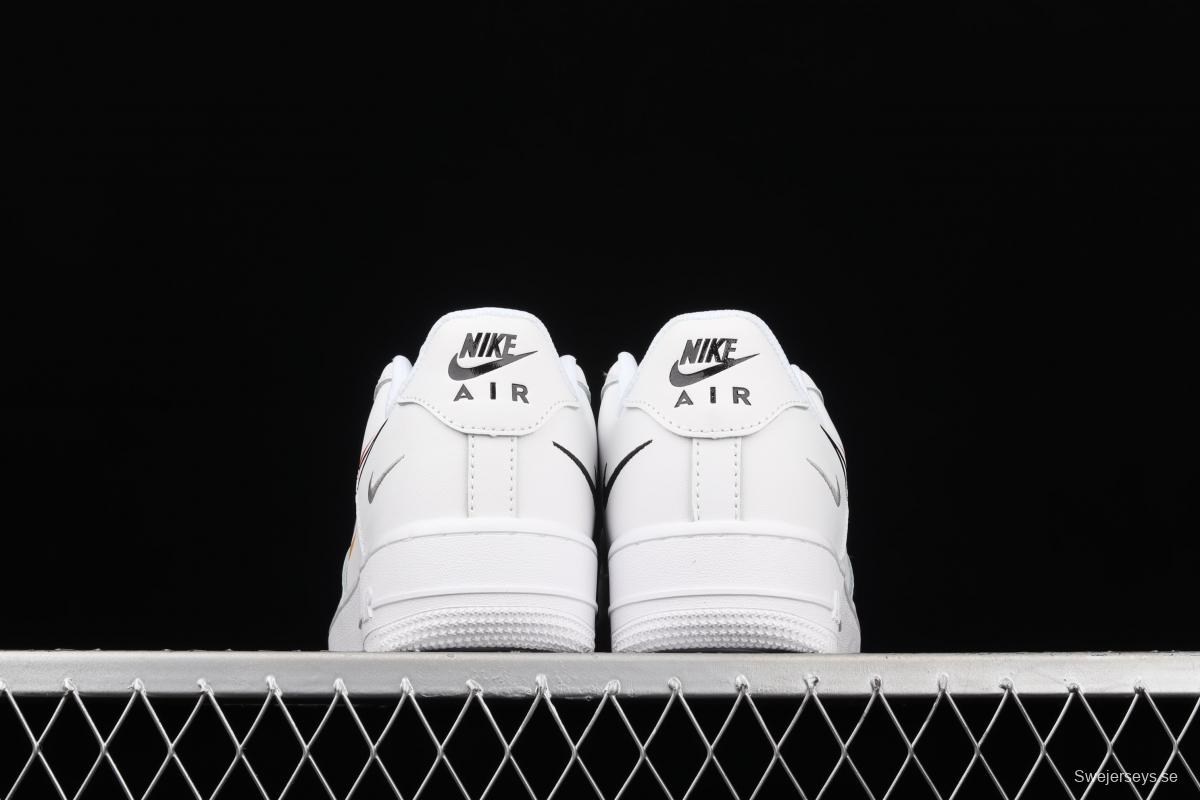 NIKE Air Force 1 Low Multi Swoosh all-white colorful low-top casual board shoes DM9096-100