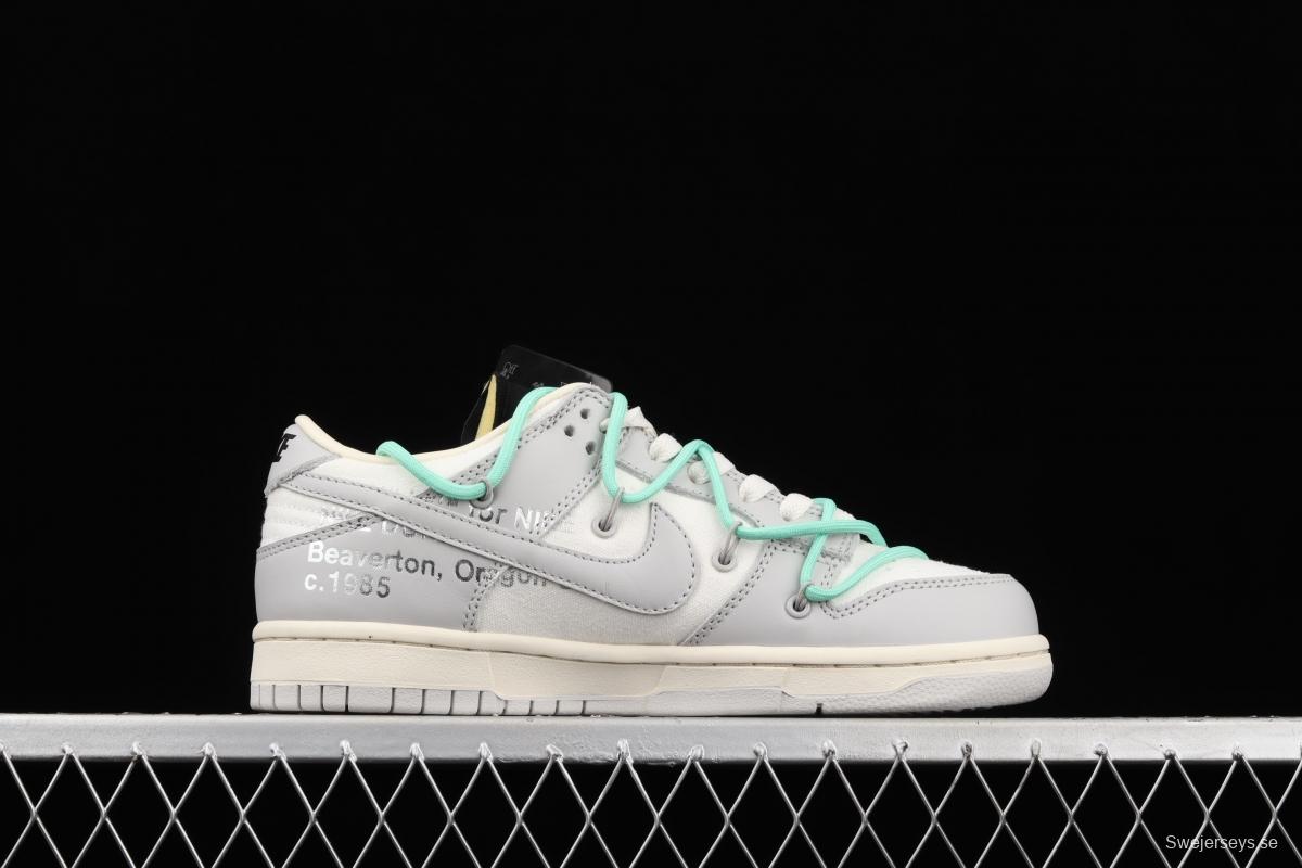 OFF-White x NIKE DUNK Low 04 of 50 OW white gray leisure sports skateboard shoes DM1602-114