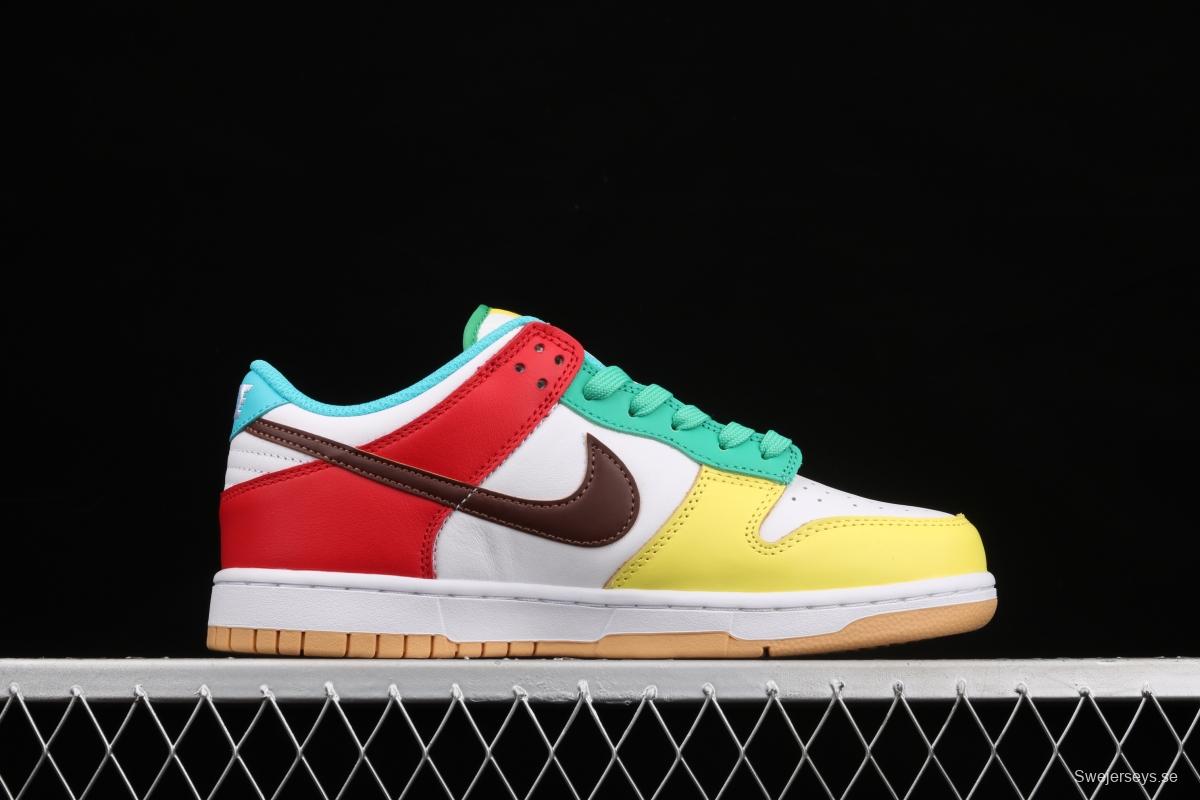 NIKE DUNK Low Free 99 white colorful mandarin duck dunk series low side leisure sports skateboard shoes DH0952-100