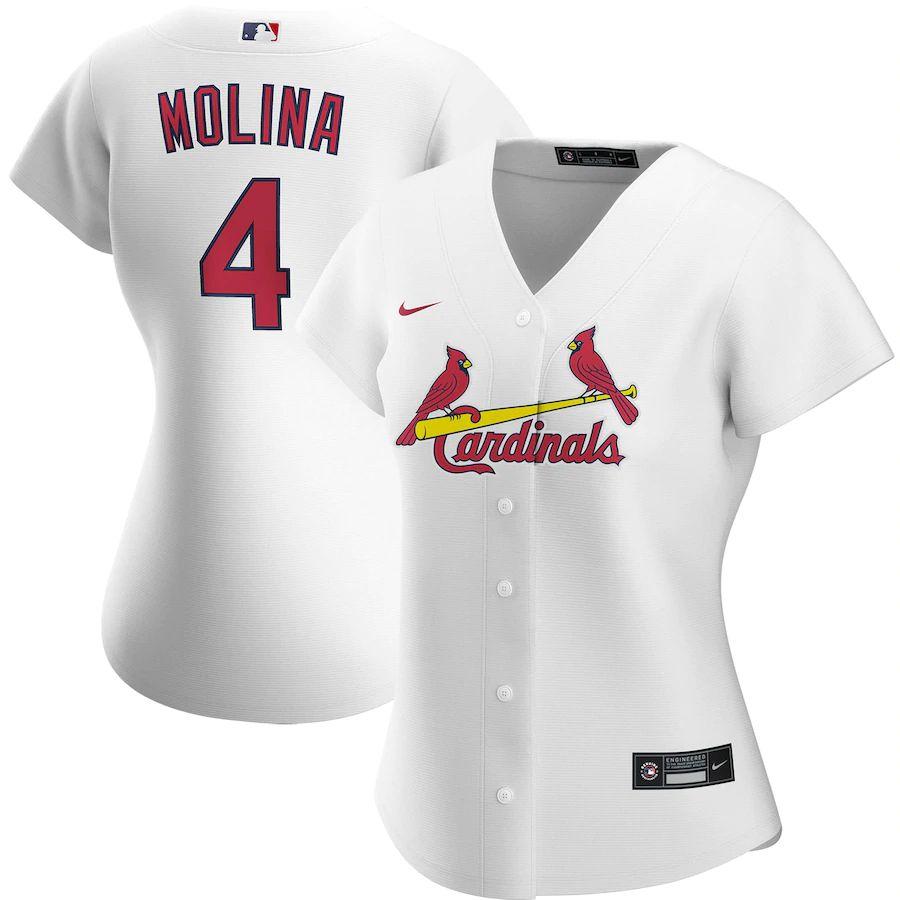 Women's Yadier Molina White Home 2020 Player Team Jersey