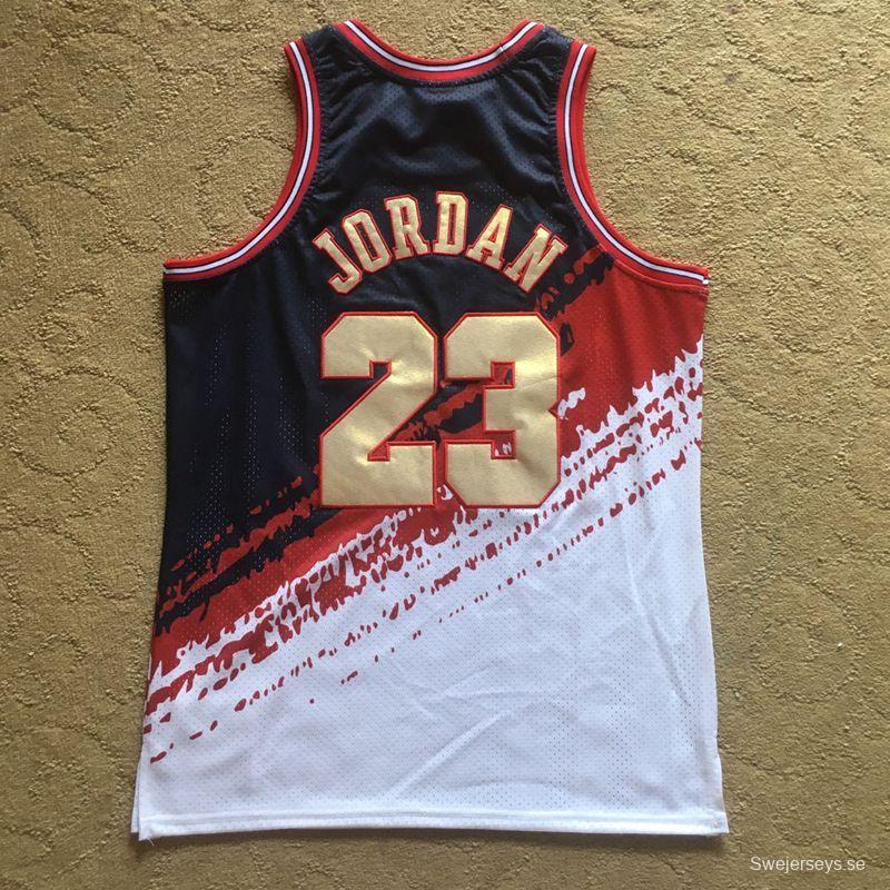 Men's Michael Jordan Black And White Retro Classic Team Jersey