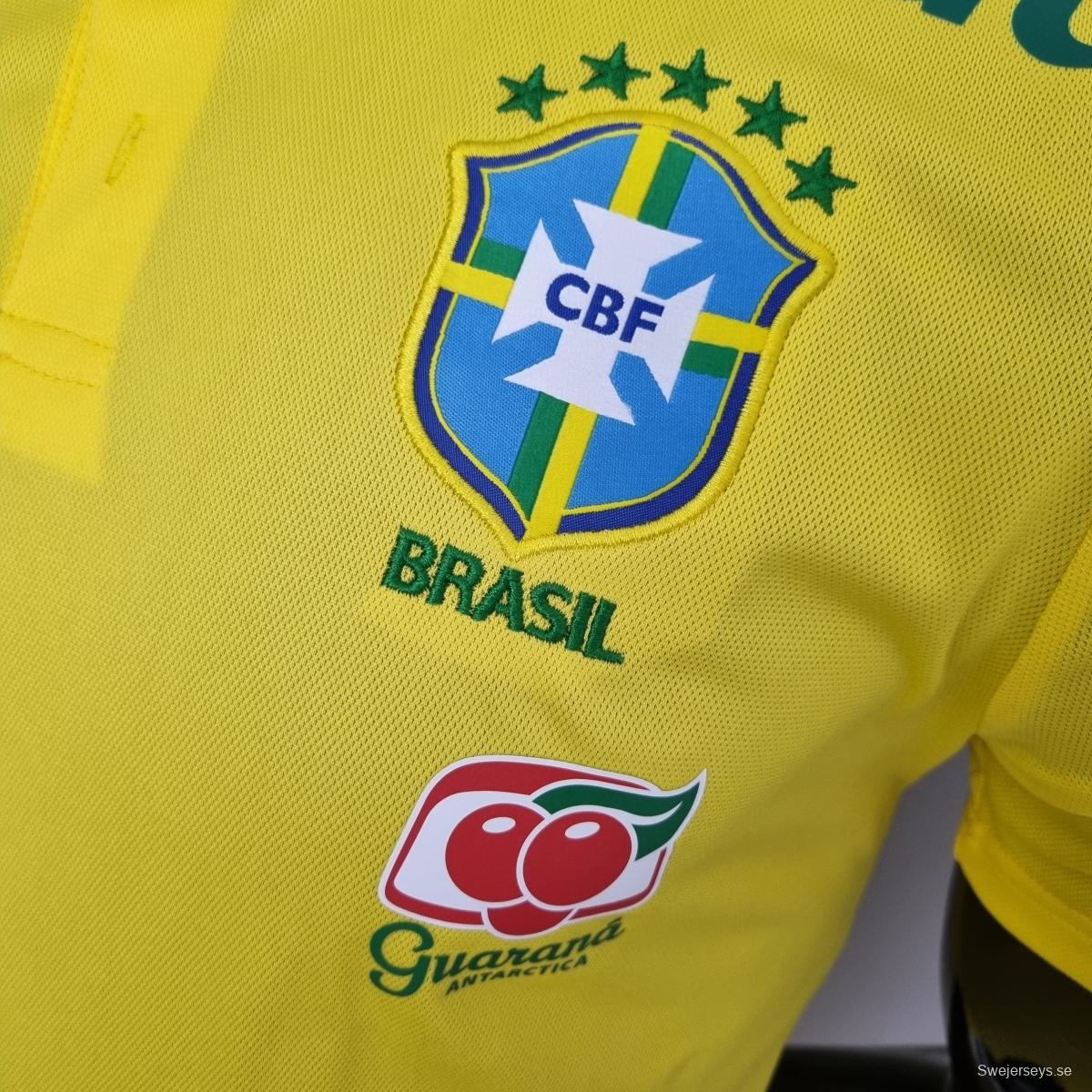 LOW NECK POLO BRAZIL YELLOW Soccer Jersey