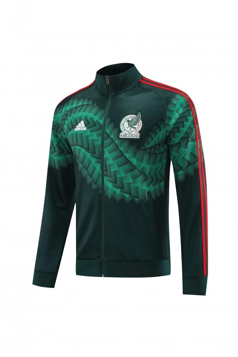 2022 Mexico Dark Green Full Zipper Tracksuit