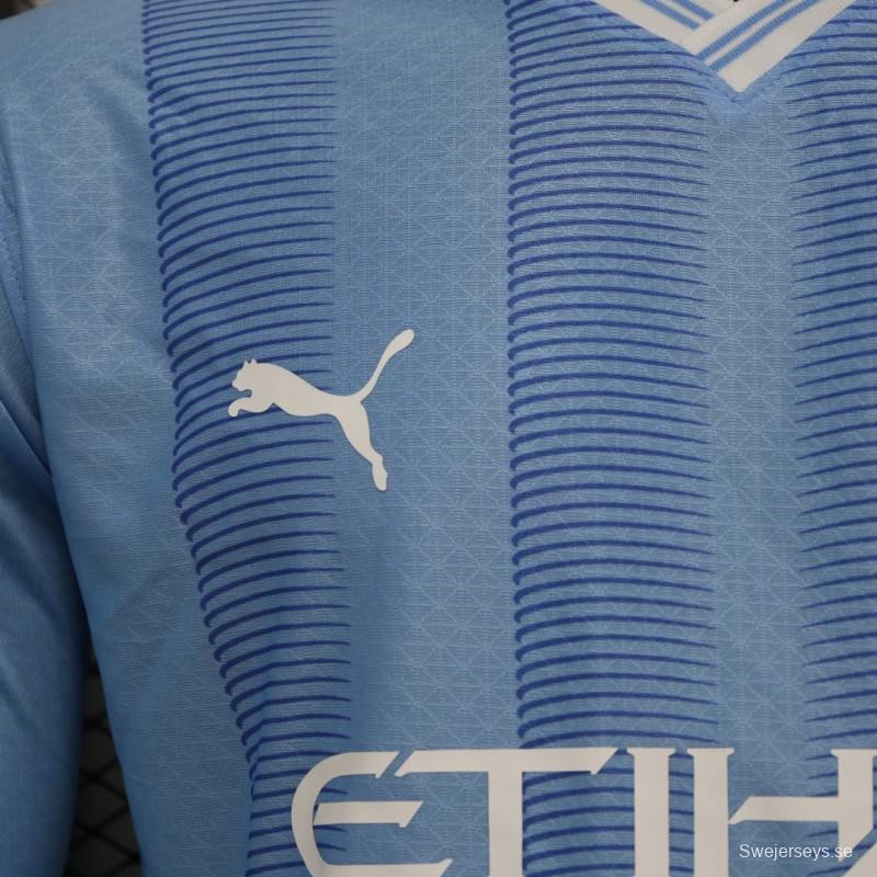 Player Version 23/24 Manchester City Home Long Sleeve Jersey