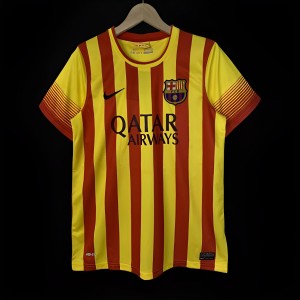 Retro 13/14 Barcelona Away Yellow Jersey